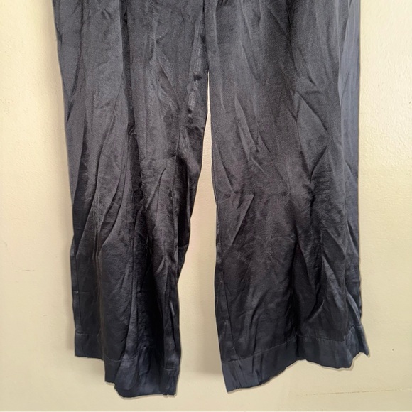 Madewell Petite Black The Harlow Wide Leg Pant in Satin Size 0P - Picture 5 of 13